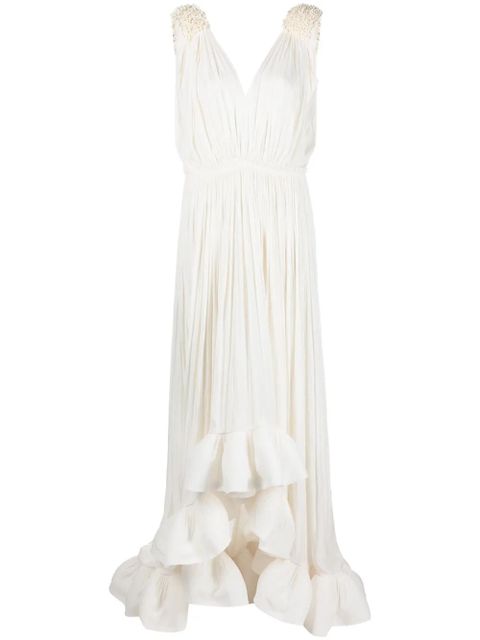 Lanvin sleeveless ruffle-hem dress - White - zdjęcie produktu nr 1