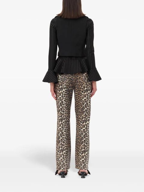 GANNI leopard-print trousers - Brown