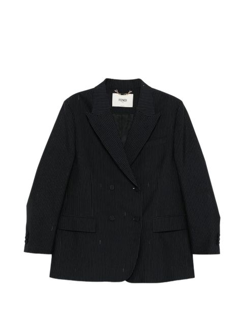 FENDI pinstripe double-breasted blazer - Blue - zdjęcie produktu nr 1