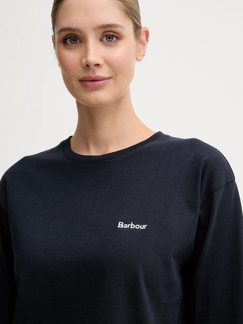 Barbour longsleeve bawełniany LAVENSDALE kolor granatowy LML0899