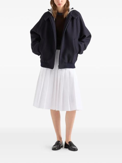 Prada ribbed knit hooded jacket - Blue