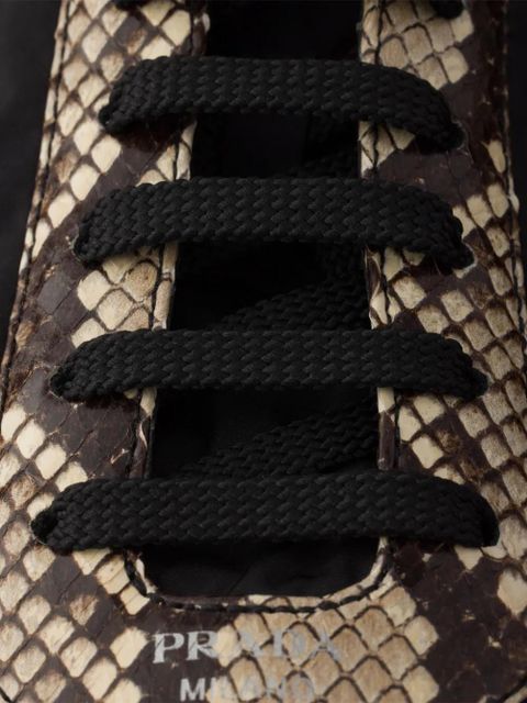 Prada Collapse Re-Nylon and printed Ayers leather sneakers - Black