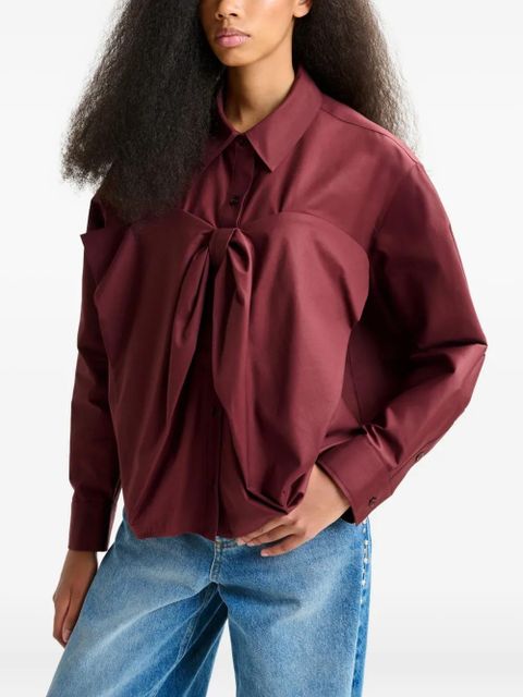 Essentiel Antwerp Ibow bow-detail shirt - Red