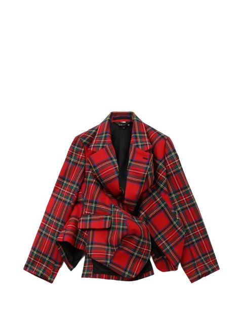 Comme Des Garçons tartan-pattern wool blazer - Red - zdjęcie produktu nr 1