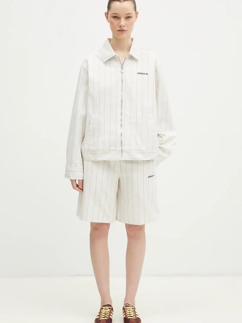 adidas Originals kurtka Pinstripe H Jacket kolor beżowy przejściowa JJ3476