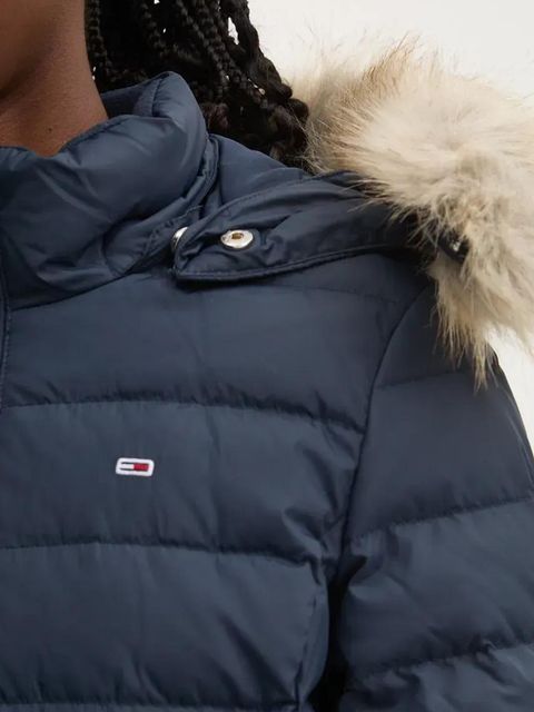 Tommy Jeans kurtka puchowa damska kolor granatowy zimowa DW0DW18864