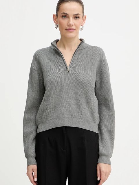 Guess sweter HARLEY damski kolor szary lekki z półgolfem W5BR29 Z0572 - zdjęcie produktu nr 1