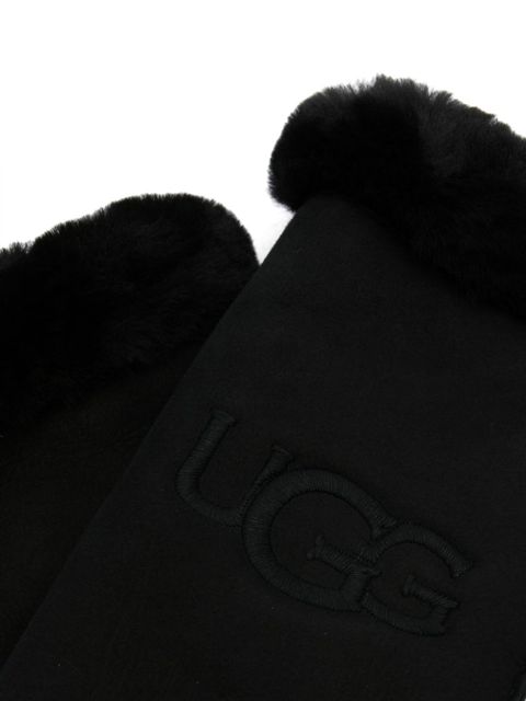 UGG logo-embroidered shearling mittens - Black - zdjęcie produktu nr 2
