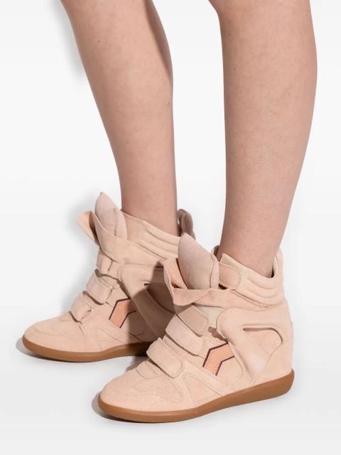 ISABEL MARANT Bekett cut-out touch-strap sneakers - Neutrals