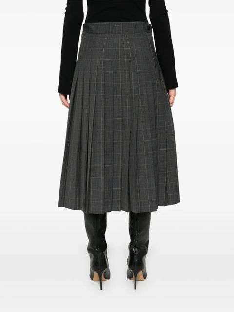 Balenciaga checked midi skirt - Grey
