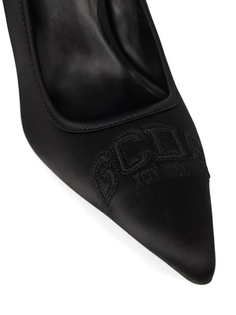 GCDS logo-embroidered pumps - Black