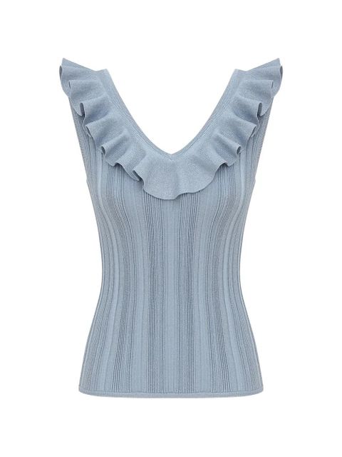 ZIMMERMANN Aster ruffled top - Blue - zdjęcie produktu nr 1