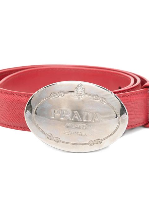 Prada logo-buckle belt - Red