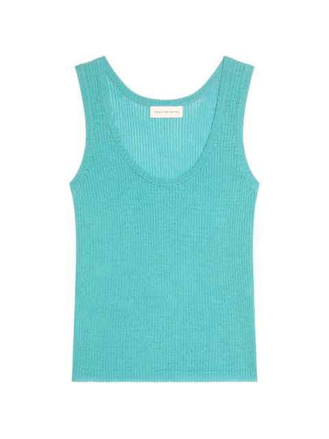 DRIES VAN NOTEN knitted V-neck top - Blue - zdjęcie produktu nr 1