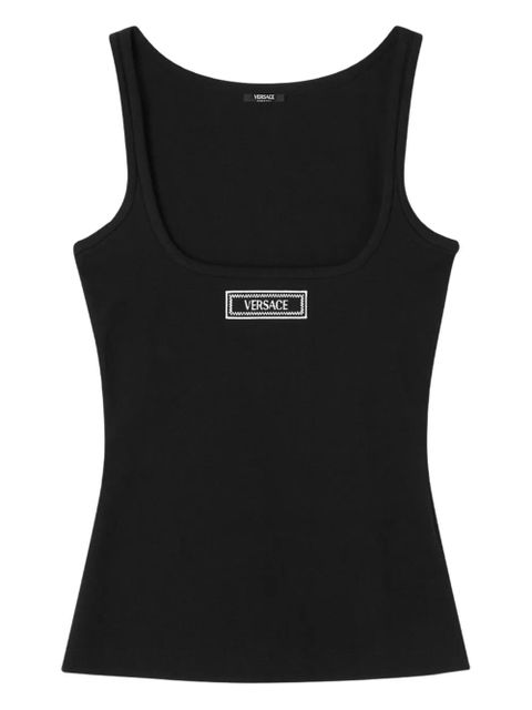 Versace logo-embroidered tank top - Black - zdjęcie produktu nr 1