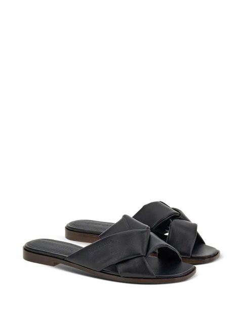 Ferragamo knot-detail leather slides - Black