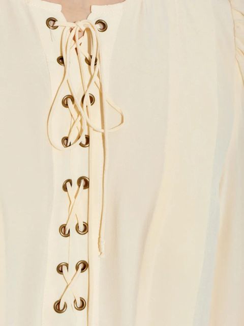 Ulla Johnson Veria lace-up midi dress - Neutrals