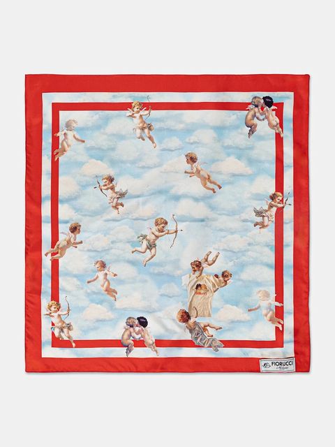 Fiorucci apaszka z jedwabiem Beatitudo Print damska kolor niebieski wzorzysta W25FWASC002VI01BL02 - zdjęcie produktu nr 1