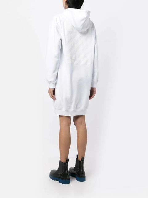 Off-White diag-print cotton hoodie dress