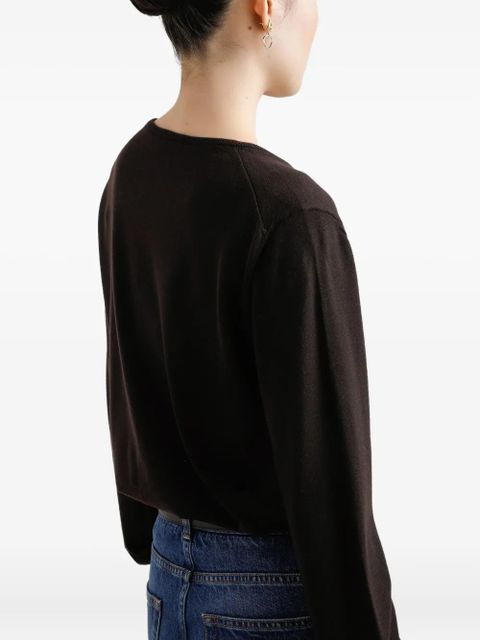 Dolce & Gabbana scoop-neck long-sleeve top - Brown