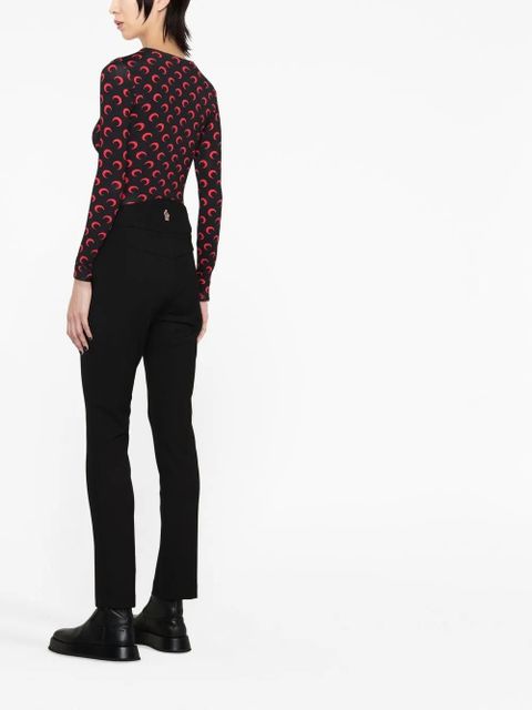 Moncler Grenoble logo-patch high-waisted trousers - Black