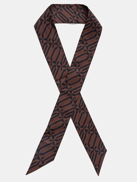 Lanvin apaszka jedwabna damski kolor brązowy wzorzysta 710004328 - zdjęcie produktu nr 1