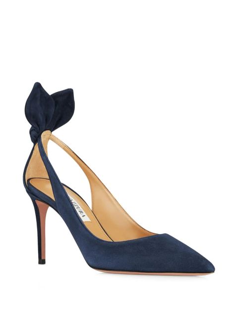 Aquazzura 85mm bow-tie pumps - Blue - zdjęcie produktu nr 2