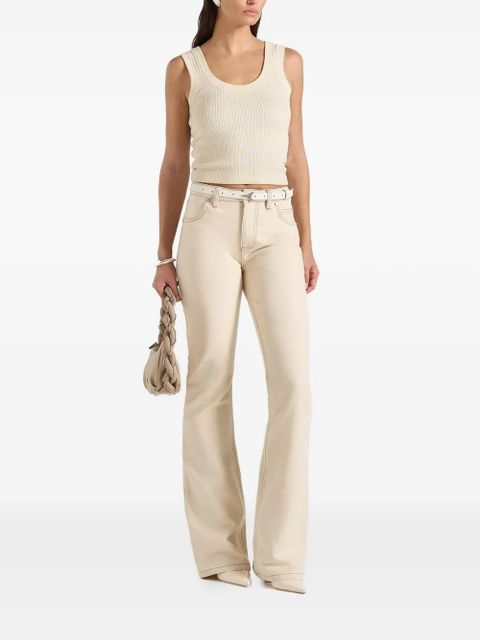 Manière De Voir Abbie contrast-stitch bootcut jeans - Neutrals - zdjęcie produktu nr 2