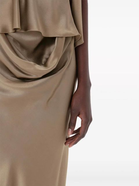 JW Anderson cowl-effect silk maxi skirt - Green