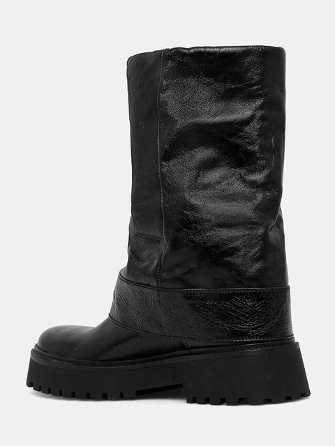 ZADIG&VOLTAIRE botki skórzane Angie damskie kolor czarny na płaskim obcasie SWCT02058