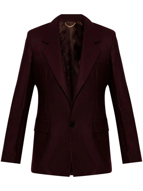 Victoria Beckham single-breasted wool blend blazer - Brown - zdjęcie produktu nr 1