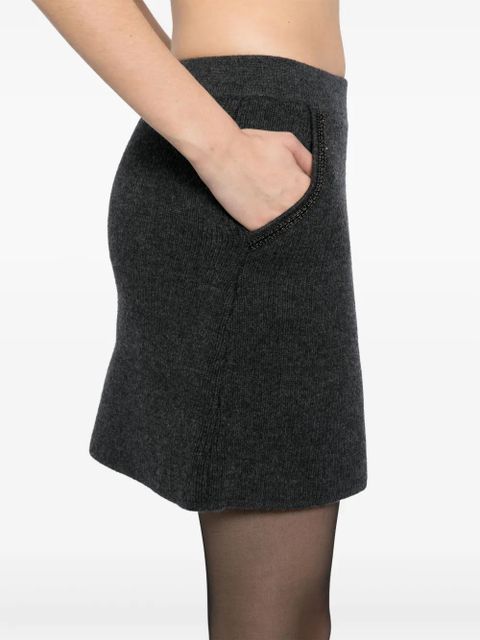 Self-Portrait knitted mini skirt - Grey