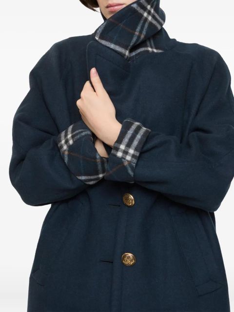 Burberry button-fastening coat - Blue
