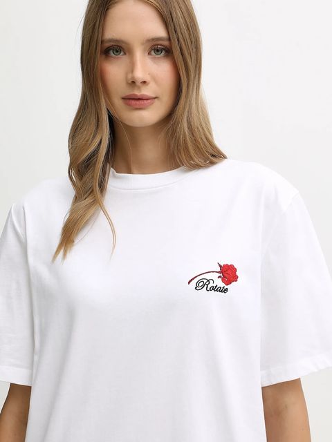 Rotate t-shirt bawełniany damski kolor biały 114722400