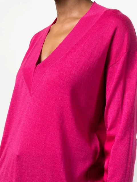 TOM FORD panelled V-neck knitted jumper - Pink