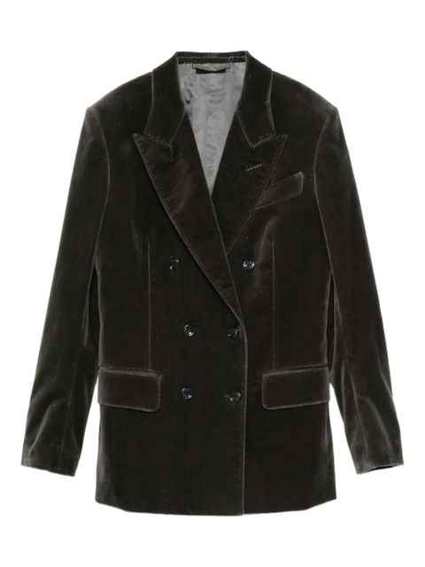 TOM FORD double-breasted velvet jacket - Grey - zdjęcie produktu nr 1