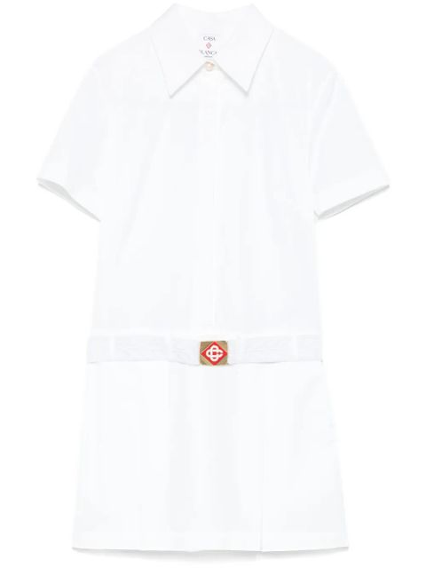 Casablanca pleated cotton mini dress - White - zdjęcie produktu nr 1