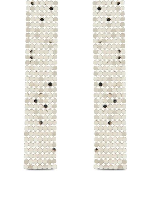 Rabanne chainmail-drop hoop earrings - Silver - zdjęcie produktu nr 2