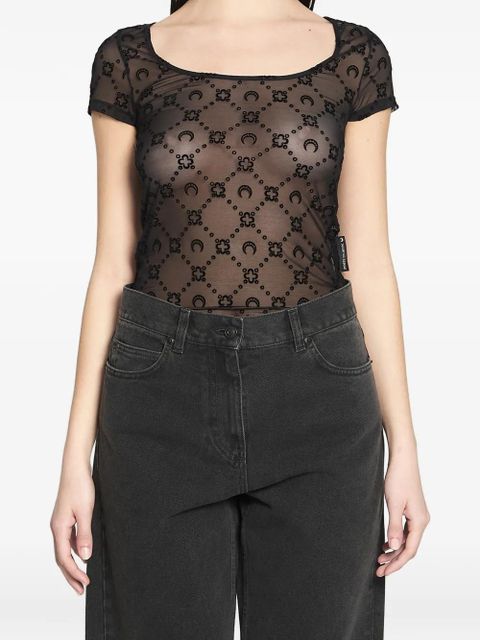 Marine Serre monogram mesh top - Black - zdjęcie produktu nr 1