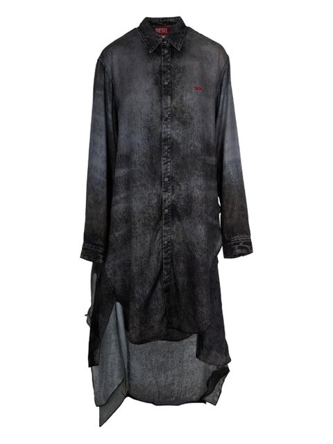 Diesel D-Iletta denim-effect wrap dress - Grey - zdjęcie produktu nr 1