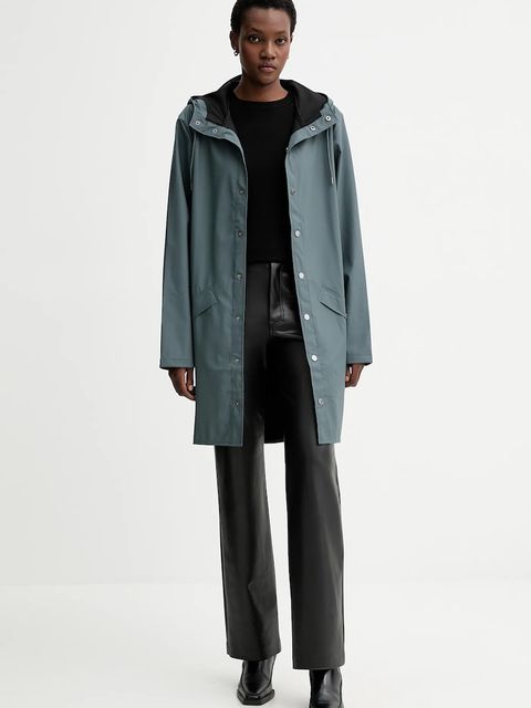 Rains kurtka 12020 Long Jacket kolor szary przejściowa 12020