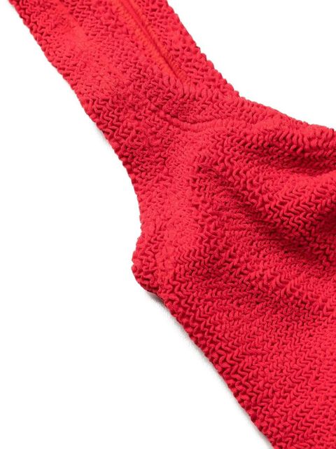 Hunza G Twist-detail crinkle bikini set - Red