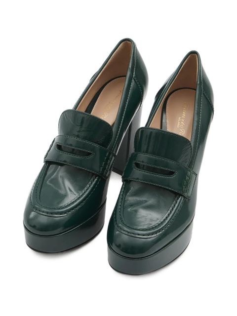 Gianvito Rossi 105mm penny-strap pumps - Green