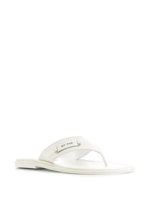 BY FAR logo plaque flip flops - White - zdjęcie produktu nr 2