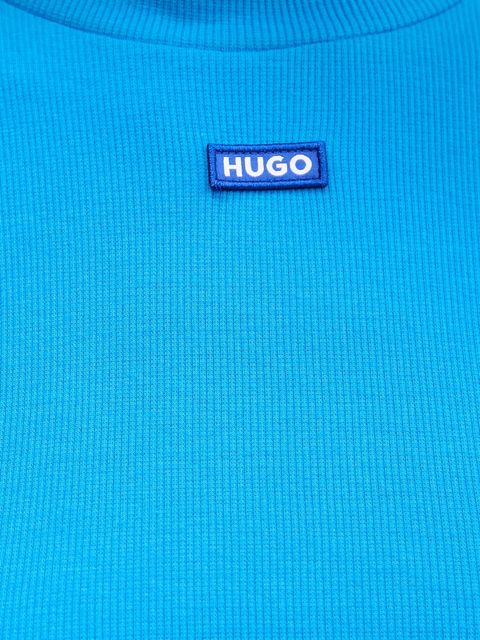 Hugo Blue longsleeve damski kolor niebieski z półgolfem 50525318