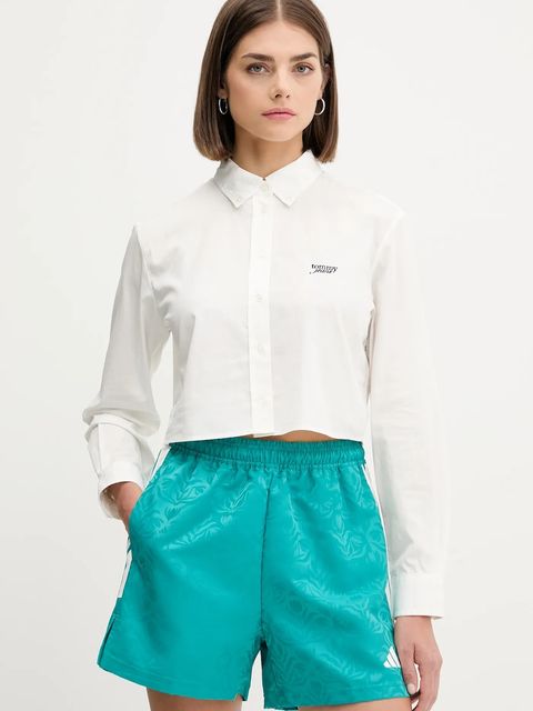 Tommy Jeans koszula bawełniana damska kolor biały slim z kołnierzykiem klasycznym DW0DW21400 - zdjęcie produktu nr 1