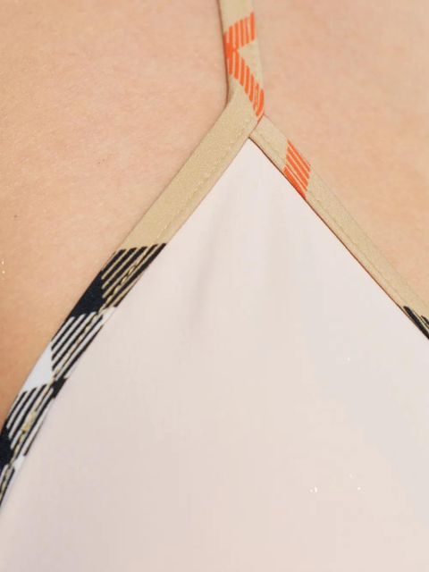 Burberry check-trim bikini top - Neutrals - zdjęcie produktu nr 2