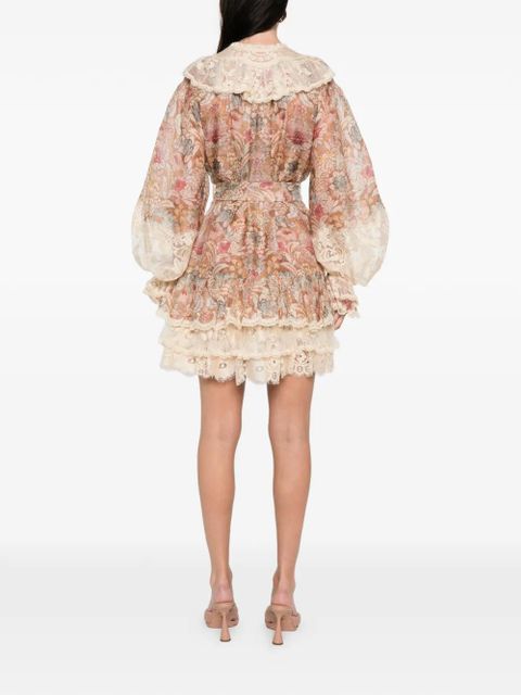 ZIMMERMANN lace floral mini dress - Neutrals