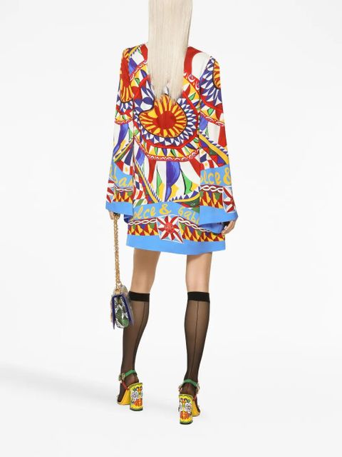 Dolce & Gabbana graphic-print mini dress - Red