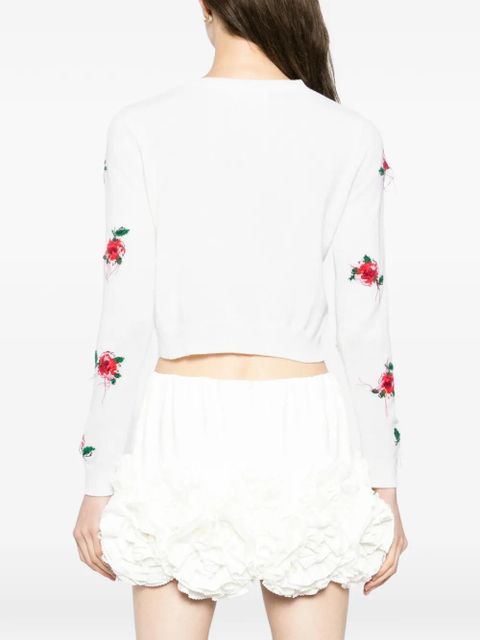 SHUSHU/TONG floral-embroidered cardigan - Neutrals
